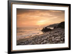 Sunset on Will Rogers Beach, Pacific Palisades, California, United States of America, North America-Mark Chivers-Framed Photographic Print