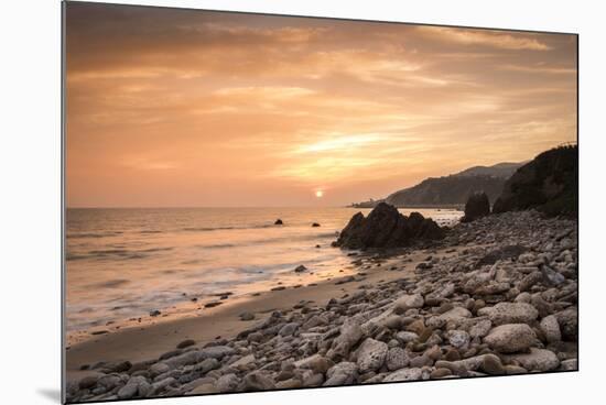 Sunset on Will Rogers Beach, Pacific Palisades, California, United States of America, North America-Mark Chivers-Mounted Photographic Print