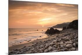 Sunset on Will Rogers Beach, Pacific Palisades, California, United States of America, North America-Mark Chivers-Mounted Photographic Print