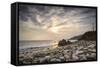 Sunset on Will Rogers Beach, Pacific Palisades, California, United States of America, North America-Mark Chivers-Framed Stretched Canvas