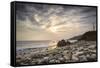 Sunset on Will Rogers Beach, Pacific Palisades, California, United States of America, North America-Mark Chivers-Framed Stretched Canvas