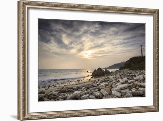 Sunset on Will Rogers Beach, Pacific Palisades, California, United States of America, North America-Mark Chivers-Framed Photographic Print