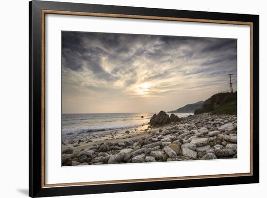 Sunset on Will Rogers Beach, Pacific Palisades, California, United States of America, North America-Mark Chivers-Framed Photographic Print