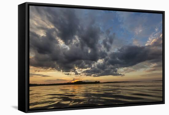 Sunset on Yanayacu Lake, Rio Pacaya, Pacaya-Samiria Reserve, Peru-Michael Nolan-Framed Stretched Canvas