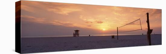 Sunset Over a Beach, Gulf of Mexico, Venice Beach, Venice, Florida, USA-null-Stretched Canvas