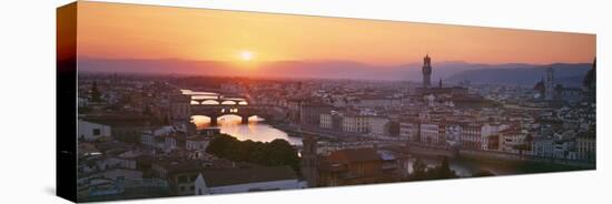 Sunset over a City, Florence, Tuscany, Italy-null-Stretched Canvas