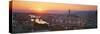 Sunset over a City, Florence, Tuscany, Italy-null-Stretched Canvas