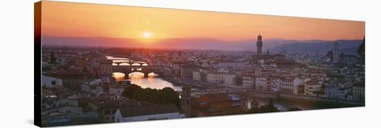 Sunset over a City, Florence, Tuscany, Italy-null-Stretched Canvas