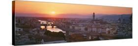 Sunset over a City, Florence, Tuscany, Italy-null-Stretched Canvas