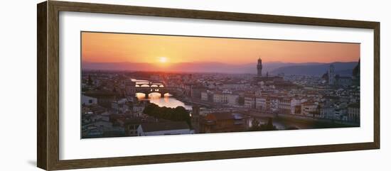 Sunset over a City, Florence, Tuscany, Italy-null-Framed Photographic Print