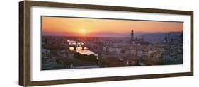 Sunset over a City, Florence, Tuscany, Italy-null-Framed Photographic Print