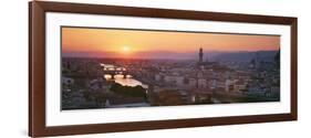 Sunset over a City, Florence, Tuscany, Italy-null-Framed Photographic Print