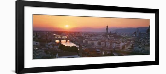 Sunset over a City, Florence, Tuscany, Italy-null-Framed Photographic Print