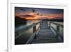 Sunset over a Fishing Pier in Wildcat Cove, Florida-Frances Gallogly-Framed Photographic Print