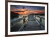 Sunset over a Fishing Pier in Wildcat Cove, Florida-Frances Gallogly-Framed Photographic Print