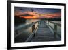 Sunset over a Fishing Pier in Wildcat Cove, Florida-Frances Gallogly-Framed Photographic Print