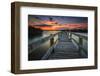 Sunset over a Fishing Pier in Wildcat Cove, Florida-Frances Gallogly-Framed Photographic Print