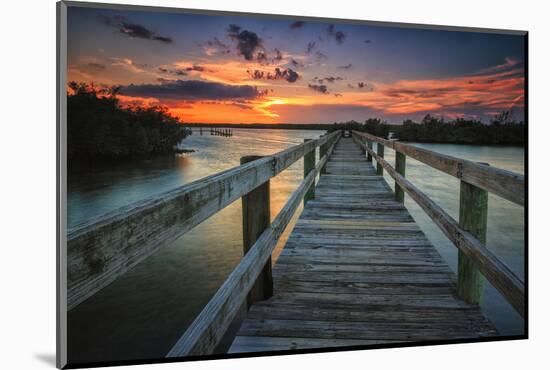 Sunset over a Fishing Pier in Wildcat Cove, Florida-Frances Gallogly-Mounted Photographic Print