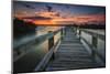 Sunset over a Fishing Pier in Wildcat Cove, Florida-Frances Gallogly-Mounted Photographic Print