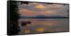 Sunset over a lake, Knowlton, Quebec, Canada-null-Framed Stretched Canvas