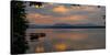 Sunset over a lake, Knowlton, Quebec, Canada-null-Stretched Canvas