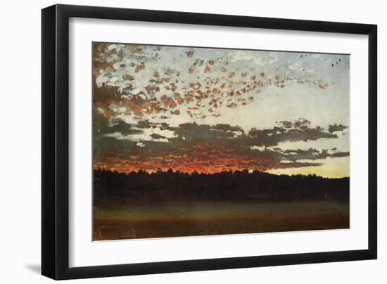 Sunset over a Marshy Landscape, Sweden, 1880-Per Daniel Holm-Framed Giclee Print