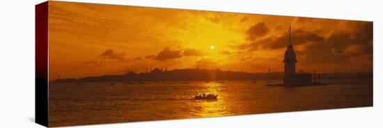 Sunset over a River, Bosphorus, Istanbul, Turkey-null-Stretched Canvas