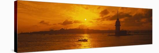 Sunset over a River, Bosphorus, Istanbul, Turkey-null-Stretched Canvas