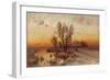 Sunset over a Ukrainian Hamlet, 1915-Juli Julievich Klever-Framed Premium Giclee Print