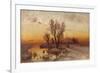 Sunset over a Ukrainian Hamlet, 1915-Juli Julievich Klever-Framed Giclee Print