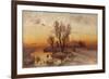 Sunset over a Ukrainian Hamlet, 1915-Juli Julievich Klever-Framed Giclee Print