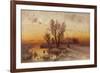 Sunset over a Ukrainian Hamlet, 1915-Juli Julievich Klever-Framed Giclee Print