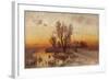 Sunset over a Ukrainian Hamlet, 1915-Juli Julievich Klever-Framed Giclee Print