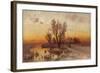 Sunset over a Ukrainian Hamlet, 1915-Juli Julievich Klever-Framed Giclee Print