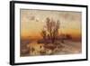 Sunset over a Ukrainian Hamlet, 1915-Juli Julievich Klever-Framed Giclee Print