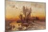 Sunset over a Ukrainian Hamlet, 1915-Juli Julievich Klever-Mounted Giclee Print