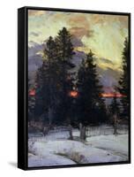 Sunset over a Winter Landscape, circa 1902-Abram Efimovich Arkhipov-Framed Stretched Canvas