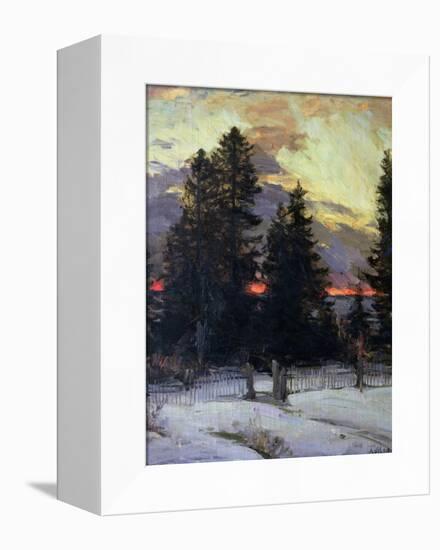 Sunset over a Winter Landscape, circa 1902-Abram Efimovich Arkhipov-Framed Stretched Canvas