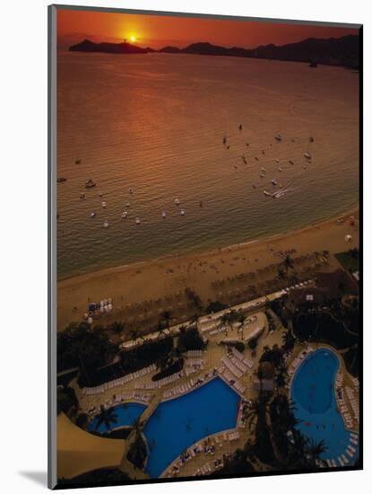 Sunset Over Acapulco Bay, Acapulco, Mexico-Walter Bibikow-Mounted Photographic Print