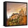 Sunset over Alcazar Castle, Spain, Segovia-Maugli-l-Framed Stretched Canvas