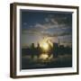 Sunset over an Oil Refinery Near Swansea, South Wales-null-Framed Photographic Print