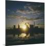 Sunset over an Oil Refinery Near Swansea, South Wales-null-Mounted Photographic Print