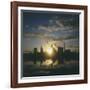 Sunset over an Oil Refinery Near Swansea, South Wales-null-Framed Photographic Print