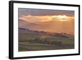 Sunset over Askrigg Common in the Yorkshire Dales, Yorkshire, England, United Kingdom, Europe-Julian Elliott-Framed Photographic Print