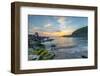 Sunset over Atlantic, Combesgate Beach-John Guidi-Framed Photographic Print