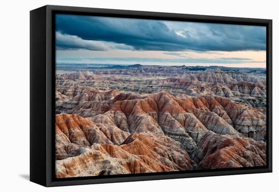 Sunset over Badlands National Park, Sd-James White-Framed Stretched Canvas