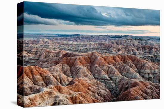 Sunset over Badlands National Park, Sd-James White-Stretched Canvas