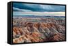 Sunset over Badlands National Park, Sd-James White-Framed Stretched Canvas