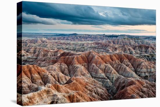 Sunset over Badlands National Park, Sd-James White-Stretched Canvas