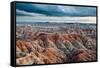 Sunset over Badlands National Park, Sd-James White-Framed Stretched Canvas